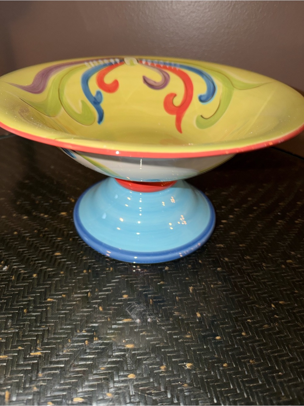 New Southern Living at Home Gail Pittman Veranda Ceramic Pedestal Compote Bowl